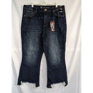 No Boundaries Ladies Juniors High Rise Crop Flare Jeans Sz 17